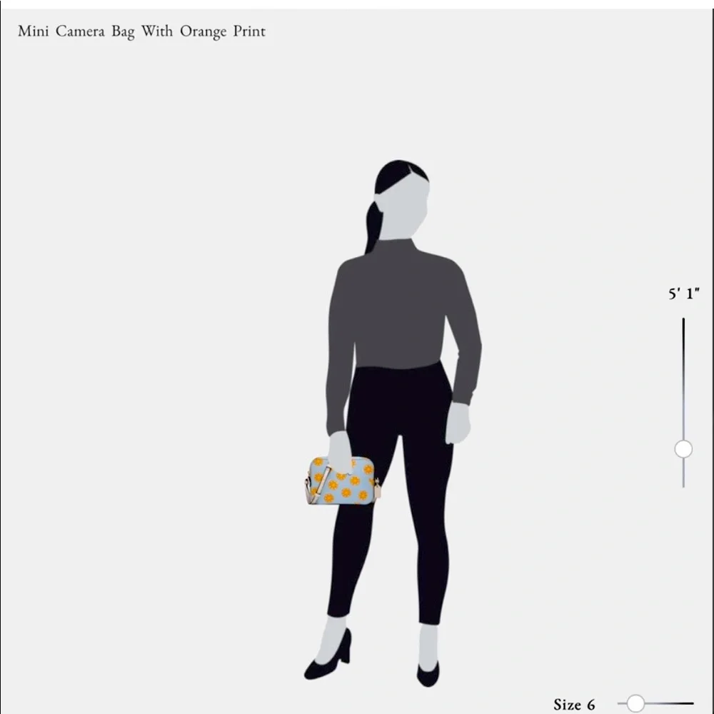 New Coach  Mini Camera Bag With Orange Print - Picture 6 of 10